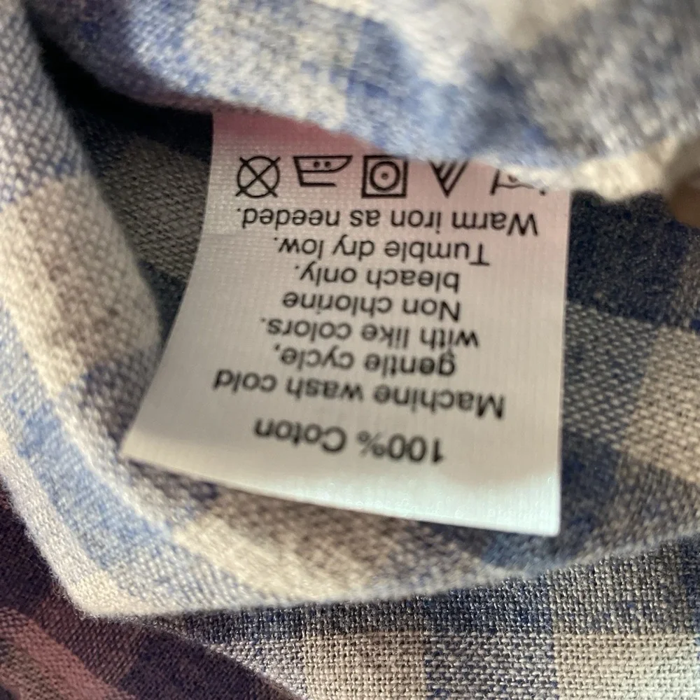 J Crew Slim Fit Homespun Cotton Shirt Blue‎ White Plaid Button Down Medium